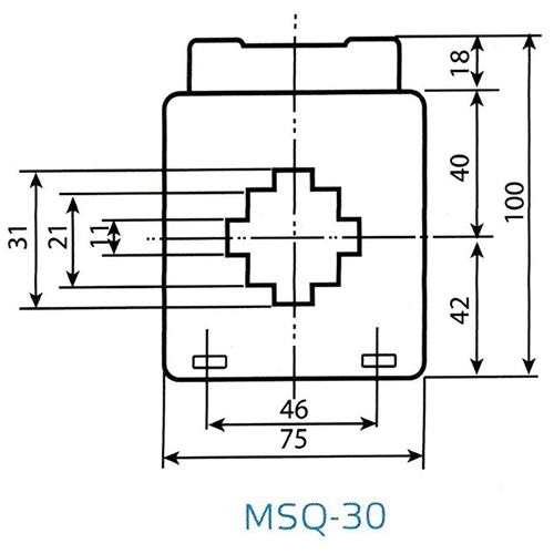 Габаритные размеры трансформатора тока MSQ-30