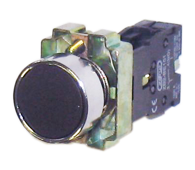 Кнопка XB2-BH21, черная с фиксацией, металл, 1НО