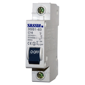 Автоматический выключатель SASSIN C45N 1п 16А-20А