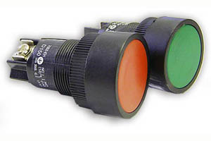 Кнопка XB2-EA145, пластм. осн., красная, НО+НЗ перек. контакт