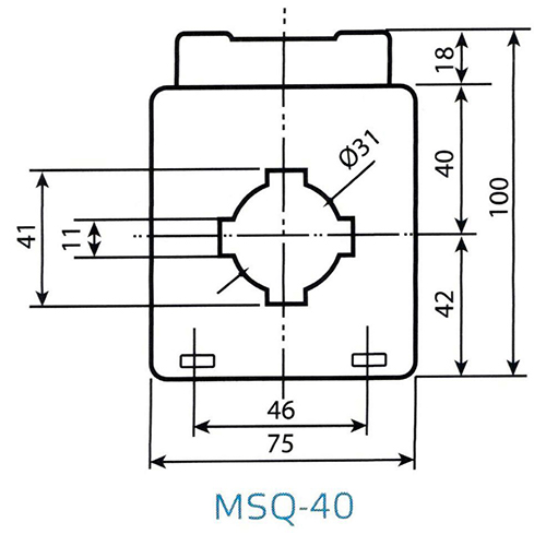 Габаритные размеры трансформатора тока MSQ-40